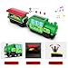 Battery Operated Locomotive Train Set for Wooden Train Tracks,Powerful Engine Train Vehicles Train Electric Remote Control Cars with Light&Sound Train Toy Gift for Kids Toddler
