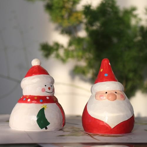 Figurine de Noël en bois : décoration de Père Noël debout pour table - 5