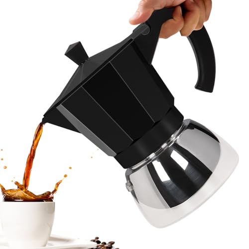 Vaolvpant 4-Cup Moka Pot - Aluminum & Steel Stovetop