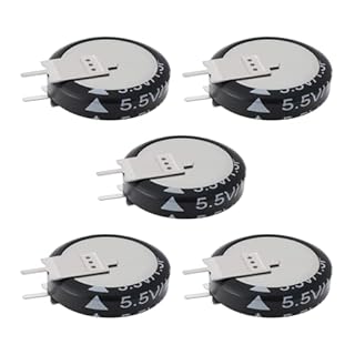 Briny River Lot de 5 super condensateurs 1,5 F 5,5 V Type-V 19 x 5 mm adaptés aux petits appareils électriques