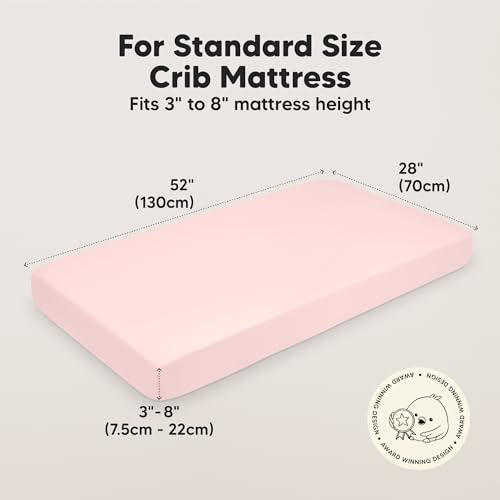 Image of KeaBabies 2-Pack Baby Crib Sheets for Boys, Girls, 52x28 Fitted (Mist Rose) | Viscose Derived from Bamboo, Toddler Bed Sheets Neutral, Fitted Crib Mattress Sheet for Standard Baby Bedding, Soft, Cozy
