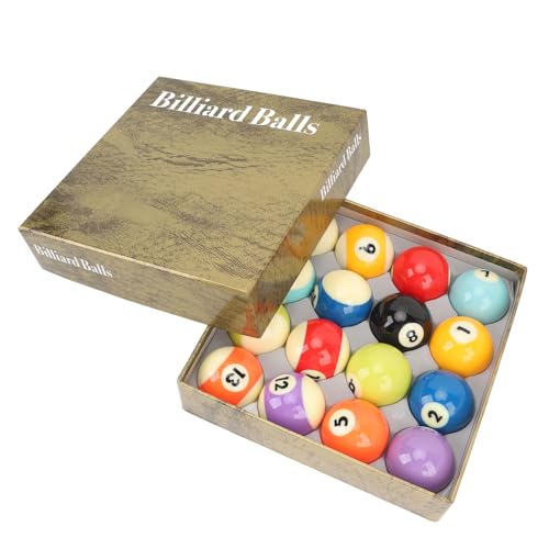 Zoeyilan Billiard Balls Complete 16 Ball Set, Billiard Pool Balls, Professional Regulation Size Billiards Pool Balls Set, Resin High Friction Prevention, Pool Table Accessories