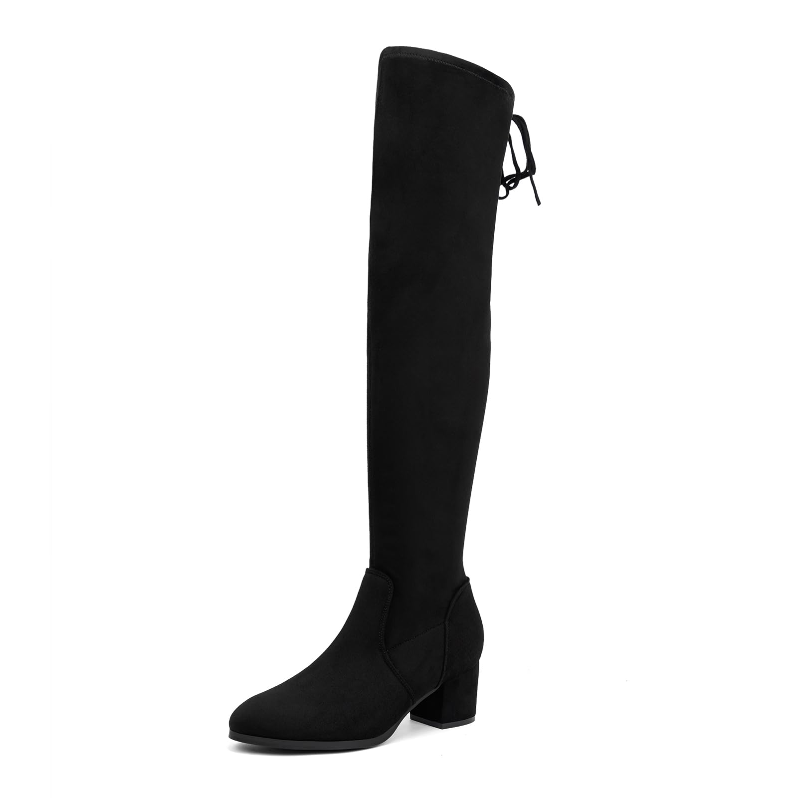 ACANER Women's Thigh High Boots Over the Knee Chunky Heel Fashion Sexy Long Boots with Zipper