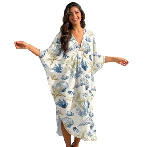 Kaftan transpirable y maxivestido de playa con protección solar sutil