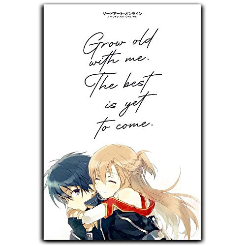 Sword Art Online SAO Poster Wall Art Decor Painting Pictures Poster Anime Madness Anime Asuna & Kirito 12x18 Inch