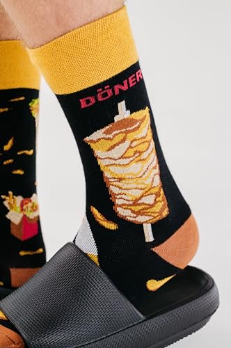 TODO Lustige Döner Kebab Socken Herren und Damen, Socken mit Döner Motiv 39-42