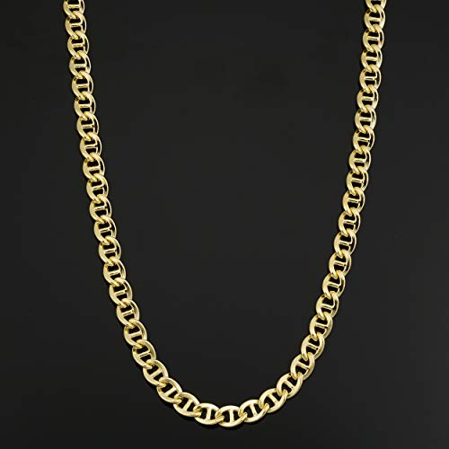 Solid 14k Yellow Gold Filled 6 mm Mariner Link Chain Necklace for Men and Women (18, 20, 22, 24 or 30 inch)3