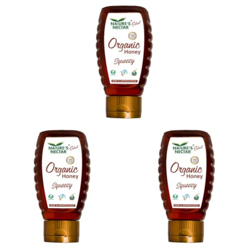 Image of Nature's Nectar Raw Organic Honey 500g Squeezy | 100% Pure NMR Tested | Raw and Unprocessed (Pack of 3)