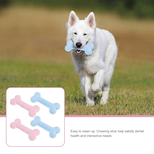 Artibetter 4 Stück Hundespielzeug Kauknochen aus TPR Gummi Mittelgroß Interaktives Beschäftigungsspielzeug für Hunde zur Zahnreinigung und Zahnpflege