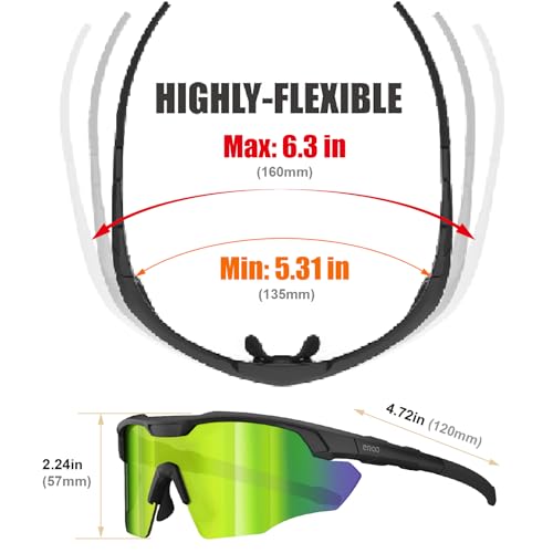 Er00 S596 Sports Shades Xl Sunglasses For Men, Baseball Running Cycling Volleyball Mtb Outdoor Revreation Gifts Ansi Z87.1 Safety thumb #3