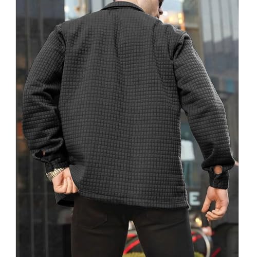 Men's Jacket Plus Size Cardigan Small Square Casual Coat Shirt2