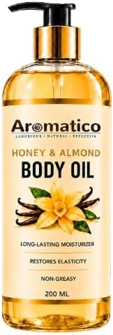 Honey & Almond Body Oil for Women - 200ml |Dry Skin-Deep Hydration Formula for Glowing Skin in the Winters | Non-Sticky Texture, for Daily Use after Bath | Cozy & Creamy Fragrance