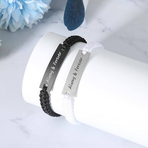 Bracelets De Couple Réglables Avec Croix - Cadeau Saint-Valentin, Noël, Anniversaire