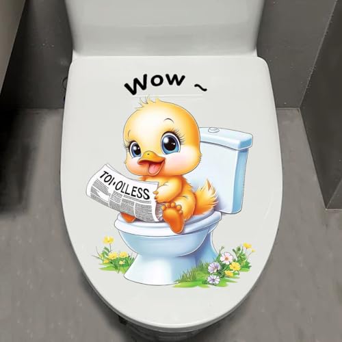 1 Stück 3D Ente WC Aufkleber - Selbstklebend Wasserdicht Abnehmbare Hund Katze Badezimmer & Tür Wandaufkleber Kreative Lustige Toilette Tank Aufkleber Badezimmer Zubehör (Ente)