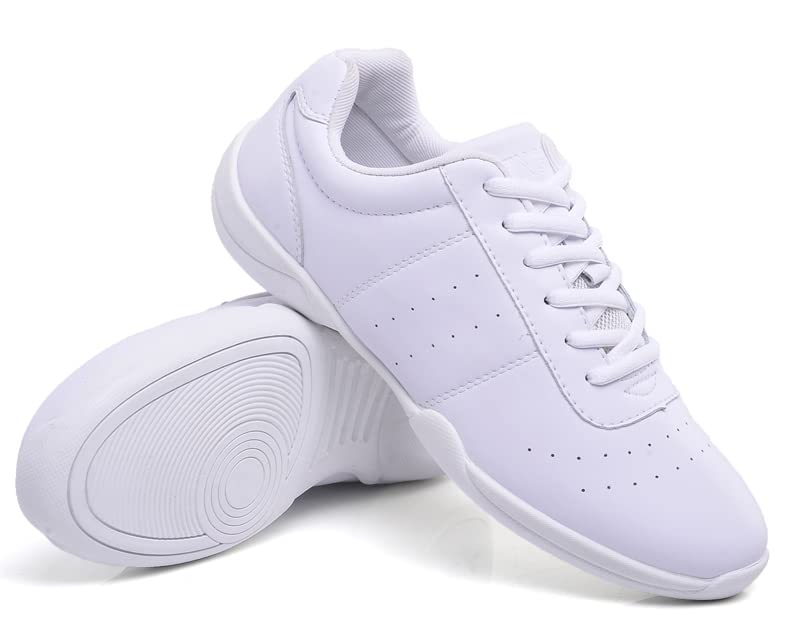 WUIWUIYU Adult Youth Women's White Cheerleading Shoe Sport Dance Training Competition Tennis Sneakers Cheer Shoes4