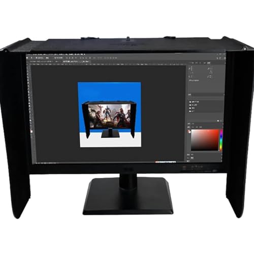Anti-Reflective Computer Monitor Hood, Adjustable Width 41-71cm, Anti-peeping Screen, Foldable Anti-glare, Suitable for 17-27 Inch Display, for Office and Play Games