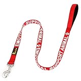 Plutus Pet Emotional Support Animal Leash with Soft Neoprene Padded Handle,Printed in Large Letters on Both Sides,4ft Long,Red,5/8' Wide for Small Dogs