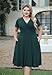 Nemidor Plus Size Dresses for Curvy Women Casual Summer V Neck Short Sleeve Midi Cocktail Vintage Dress with Pocket(073,20,Green)
