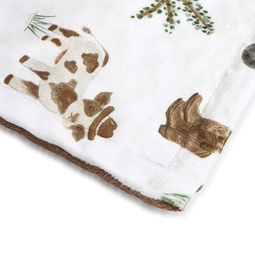 Image of HOMRITAR Cows Baby Blankets for Boys, Super Soft Newborn Nursery Minky Blanket with Double Layer Dotted Backing, Cozy Printed Bed Throw Blanket, Farm Horse Animals 30 x 40 Inch
