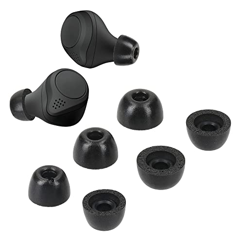 kwmobile Almohadillas Repuesto Compatibles con Jabra Elite 75t /65t / Active - Set de 6X Puntas Auriculares - Negro