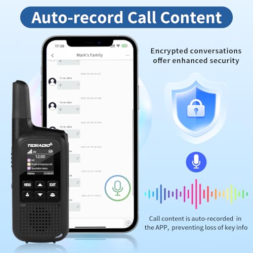 Image of TIDRADIO TD-M2 Rapid 4G LTE Global Walkie Talkies Longe Range, Unlimited Range PoC Radios, Long Distance Two-Way Radio with SIM Cards, APP Manage Groups, for Family, Logistics, Company, 2 Pack