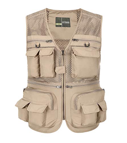Image of Mens Outdoor Fishing Vest Safari Travel Photography Vests Jacket Multi Pocket