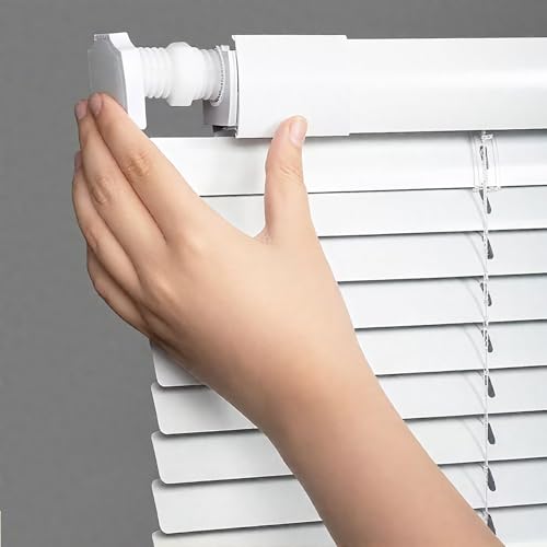 Veneziana in Alluminio Per Finestre, senza foratura, protezione da luce e sole Veneziane, Lamella da 25mm Alluminio Persiane, Orizzontali Tende per Casa Ufficio Bagno(Bianco)