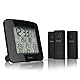 Hama EWS-Trio Funkwetterstation (3 Sensoren, digital, Ellbogen 50m, Thermometer, Hygrometer, Display mit Hintergrundbeleuchtung, 14,7 x 2,6 x 13,3) schwarz