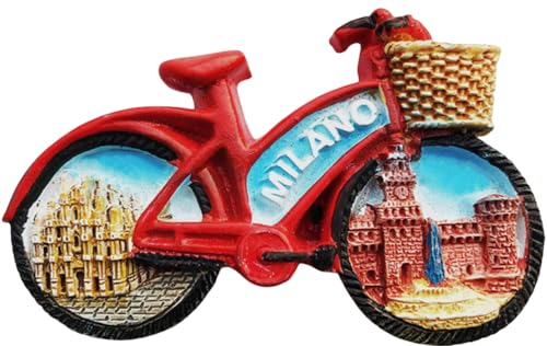 Imán para nevera 3D Bike Milan Italy decorativo miniatura 1
