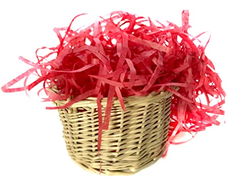 Image of Eco Sarras Thin Shredded Paper Crinkle Paper Grass Strips Gift Tray Decoration, Gift Hamper Decorations, Gift Box Fillers, Wedding Birthday & Valentines Day Gift (100 Grams, Red,Pack of 1)