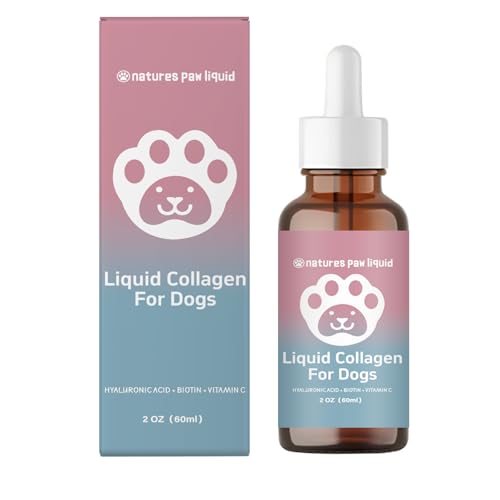 Natures Paw Liquid Collagen for Dogs Healthy Skin & Coat Supports Joint Immune System & Hips - Collagen Supplement - 2 Fluid Ounces (1 Pack)