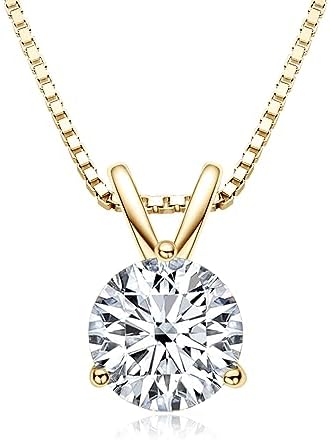 DYUNQ 1-3 CT Moissanite Necklace for Women, Solitaire Lab Imitati...
