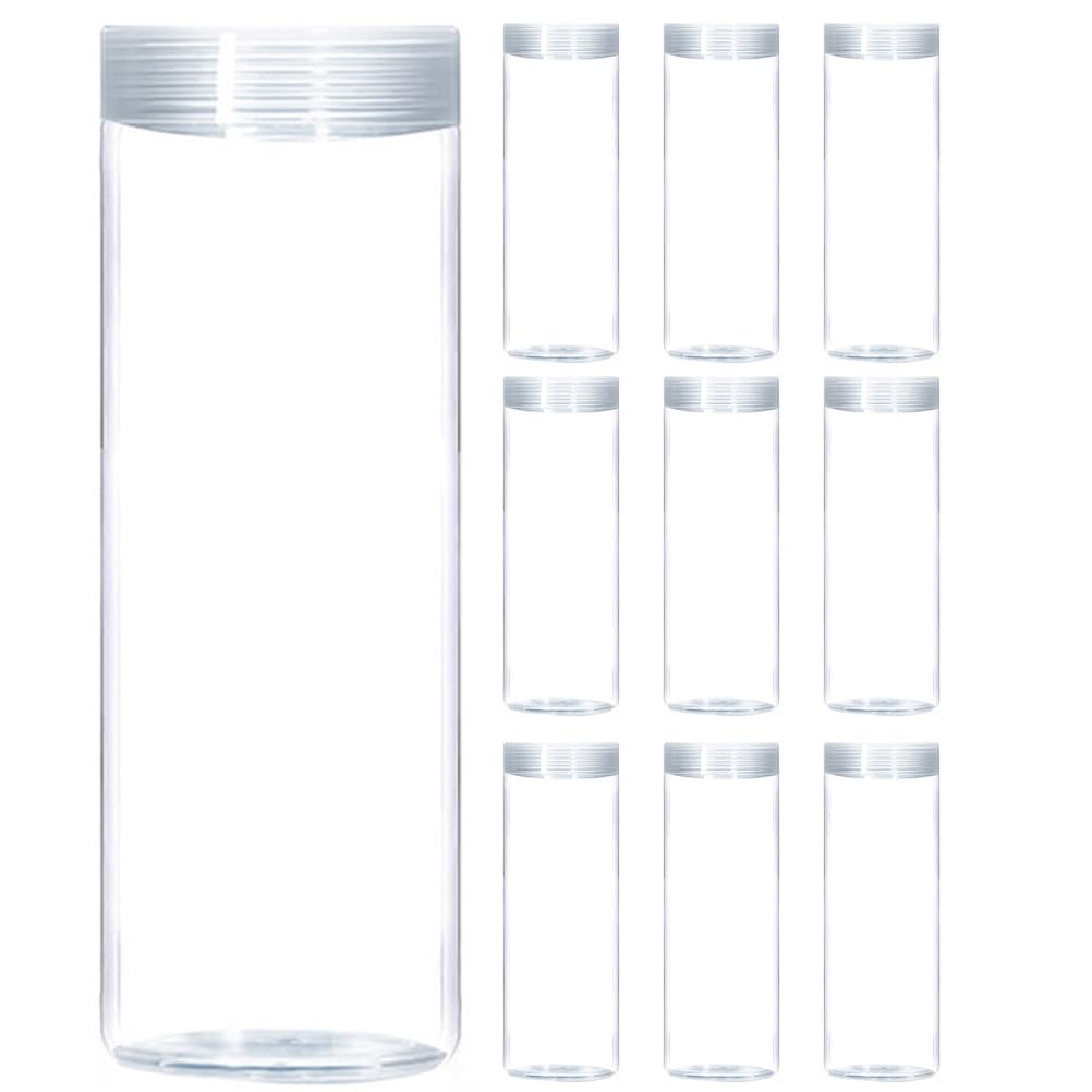 Lurrose Coin Storage Tubes 10-Pack Clear Plastic Coin Holders for Quarter Rolls Easy Open Design Scratch Resistant and Oxidation Protection for Collectors