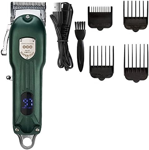 Hair for Men Professional Barbershop LED Adjustable Hair Clippe Cordless Trhair Cutting Machine Electric Salon Taper Lever(Blue)