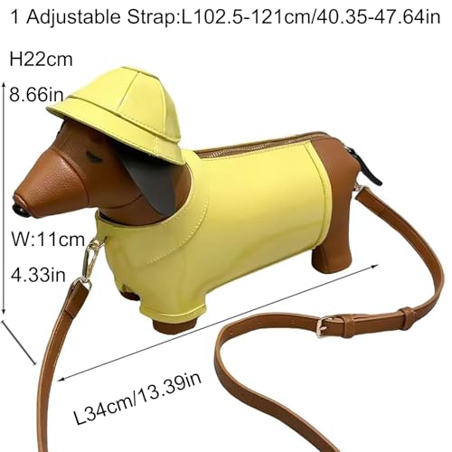 Image of Women PU Leather Unique Novelty Dog Shaped Crossbody Shoulder Bag Handbag Purse