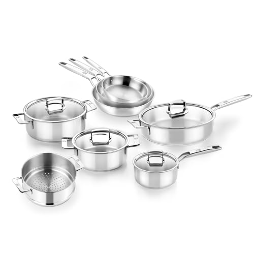 BRA COOKWARE Signature 18/10 Stainless Steel Cookware Set 12-Piece