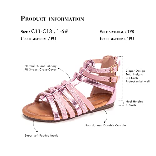 Image of FUNKYMONKEY Girls Gladiator Strap Sandals Flat Thong Cross Strappy Sandals