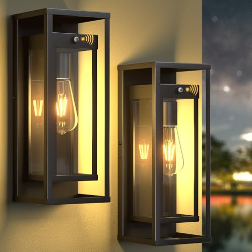 Image of Dusk to Dawn Outdoor Wall Light 15in Waterproof Large Porch Sconce