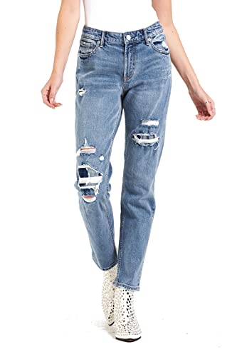 DEAR JOHN Aiden Girfriend Women's Jeans Skinny Slim Leg Mid Rise Ankle Inseam