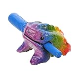 Design splendidamente intagliato: il design della rana finemente intagliato e colorato aggiunge un elemento bello e decorativo a qualsiasi stanza, combinando funzionalità con fascino estetico, percussioni a mano, strumenti per