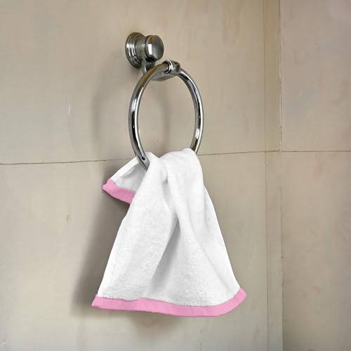 Image of Divine Casa 500 GSM Cotton Face Towel Set of 4 | 30 x 30 CM White Ultra Soft Luxury Cotton Face Towels | Quick Dry Washcloth Set