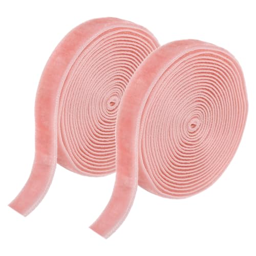 MECCANIXITY Ruban velours monoface 2/5"x2 verges abricot, 2 bobines