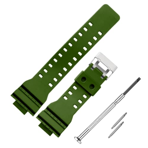 Image of DBLACK ''CDS3'' 16MM Resin Watch Strap / / Compatible With ''CASIO'' G-SHOCK GD-120 / GA-100 / GA-110 / GA-100C & Other Watches (Green)