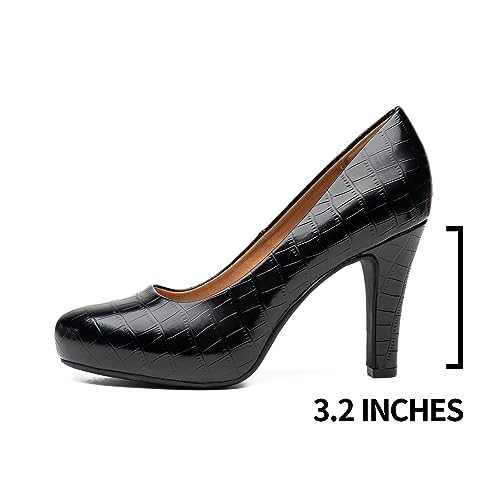 Image of Trary Mavisa High Heels for Women 3.2 Inch Chunky Platform Round Toe Pumps