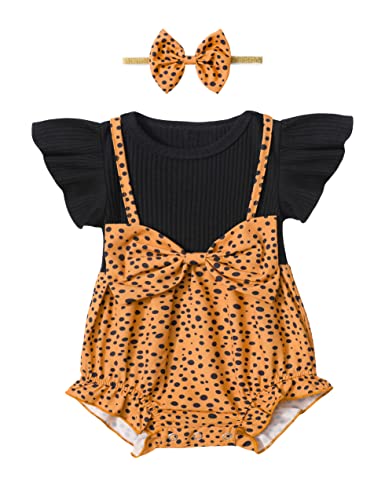 Image of Queenstyle Baby Girls' Clothing Baby Girl Summer Outfits Ruffles Polka Dots Bodysuit Infant 6-9 months Girl Clothes