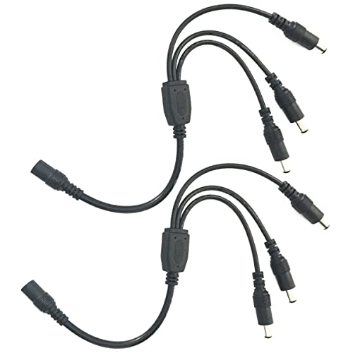 LITAELEK 2pcs DC Verteiler Kabel 5,5mm x 2,1mm DC 12V Splitter Kabel 1 zu 3 DC Buchse Stecker LED Streifen Verbinder CCTV Kamera Anschlusskabel Adapter für LED Strip und andere DC 5V-24V Geräte