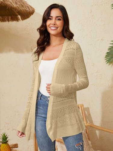 Image of Spicy Sandia Tie Front Sheer Shrug 3 /4 Sleeve Cropped Crochet Cardigan for Summer Lightweight