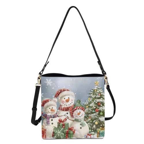 Image of HUGS IDEA Boho Bags for Women Leather Handbag Shoulder Bucket Crossbody Purse