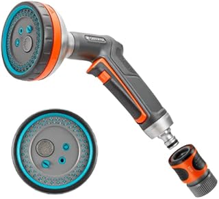 GARDENA Frost Proof - Premium Metal Multi Sprayer (Five Spray Patterns) + Water Stop