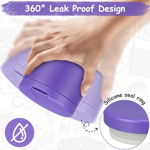 12oz Insulated Vacuum Food Jar with Buckle Lid Wide Mouth Soup Thermo for Hot Food Kids Leakproof Stainless Steel Lunch Container (Purple, 12OZ)